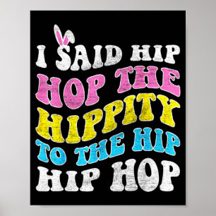 Affiche Lapin de Pâques hip hop rigolo pour femmes filles
