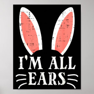 Affiche Lapin de Pâques Je suis tout ouïe Drôle de lapin P