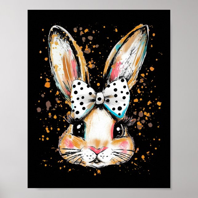 Affiche Lapin de Pâques Joyeux Chasse de Printemps Œufs La (Devant)