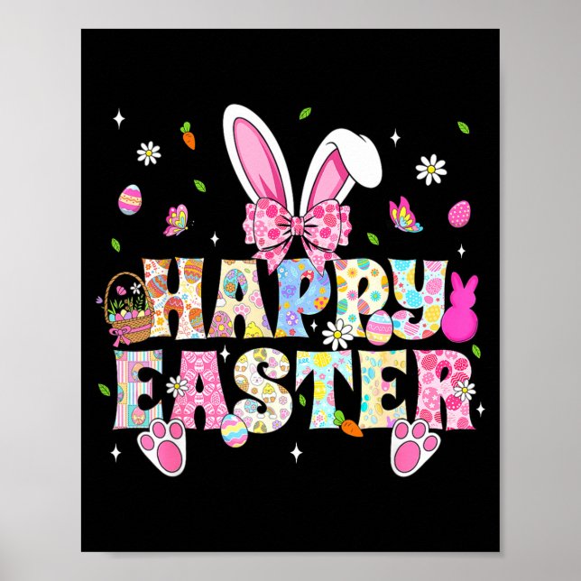 Affiche Lapin de Pâques Joyeux Lapin Visage Drôle de Jour  (Devant)