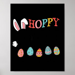Affiche Lapin de Pâques joyeux oeufs drôle