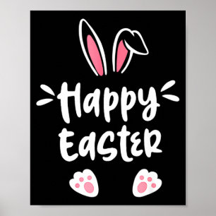 Affiche Lapin de Pâques joyeux printemps œuf de Pâques hom