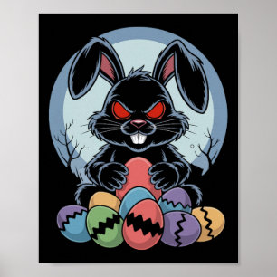 Affiche Lapin de Pâques méchant Épouvantable Horreur Lapin