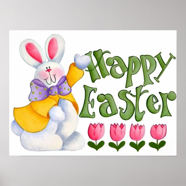 Affiche Lapin de Pâques mignon (Devant)