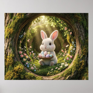 Affiche Lapin de Pâques mignon
