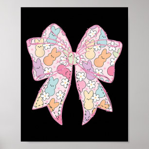Affiche Lapin de Pâques Mignon Visage Coquette Nœud Jour d