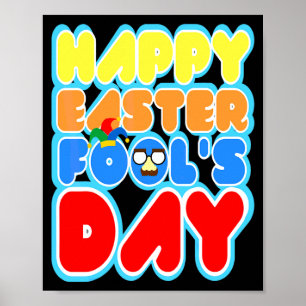 Affiche Lapin de Pâques Œufs Poisson d'Avril Drôle 2 T