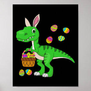 Affiche Lapin de Pâques oreilles de dinosaure de Pâques Sk