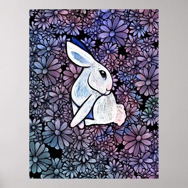 Affiche Lapin de Pâques Ostara de printemps                (Devant)
