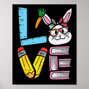 Affiche Lapin de Pâques Professeur Mignon Lapin Printemps