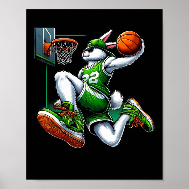 Affiche Lapin de Pâques squelette drôle squelette de Pâque (Devant)