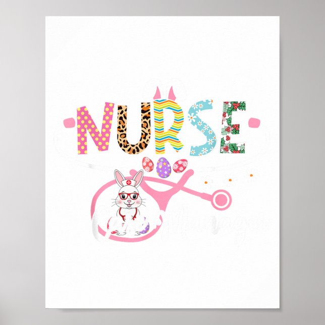 Affiche Lapin de Pâques Stéthoscope Gestionnaire de Cas In (Devant)