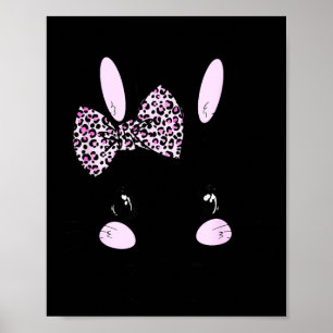 Affiche Lapin de Pâques Tie Papillon Léopard Jour de Pâque