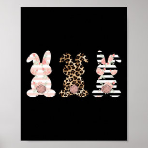 Affiche Lapin de Pâques Trio Léopard Mignon Swea de Pâques