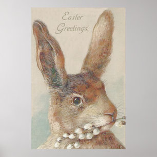 Affiche Lapin de Pâques vintage