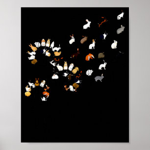 Affiche Lapin de pissenlit drôle Fleur