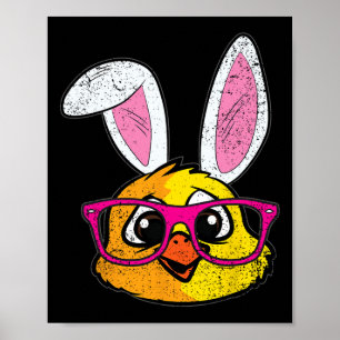 Affiche Lapin De Poulets Oreilles Pâques Mignonne Ferme An