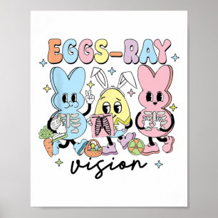 Affiche Lapin de radiologie de Pâques Œufs-ray Vision Tech