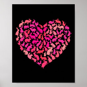 Affiche Lapin de silhouette de coeur Amoureux des animaux
