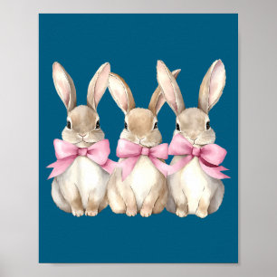 Affiche Lapin Drôle Coquette Arc Amoureux de Lapin Pâques 