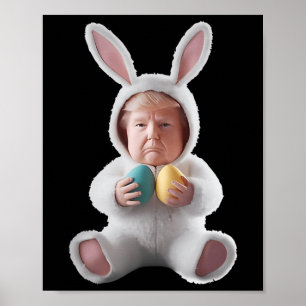 Affiche Lapin drôle de Pâques Trump Meme Joyeux jour de Pâ