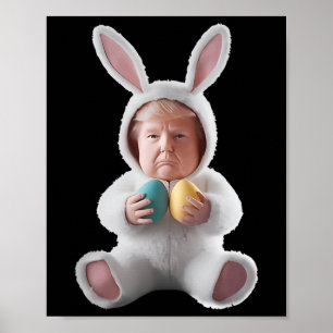 Affiche Lapin drôle de Pâques Trump Meme Joyeux jour de Pâ