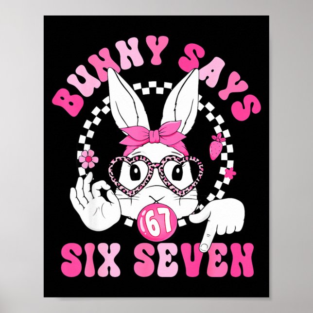 Affiche Lapin drôle dit six sept jour de Pâques 67 mème fi (Devant)