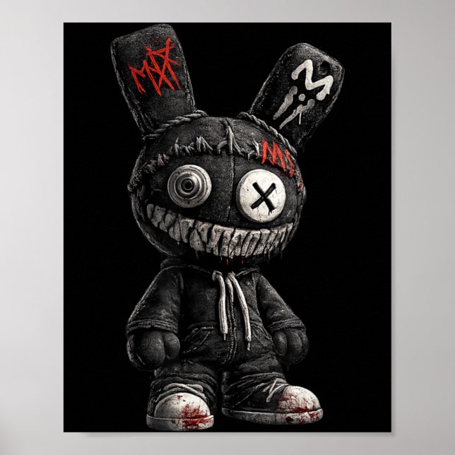 Affiche Lapin Effrayant Horreur Gothique Grunge Emo Esthét (Devant)