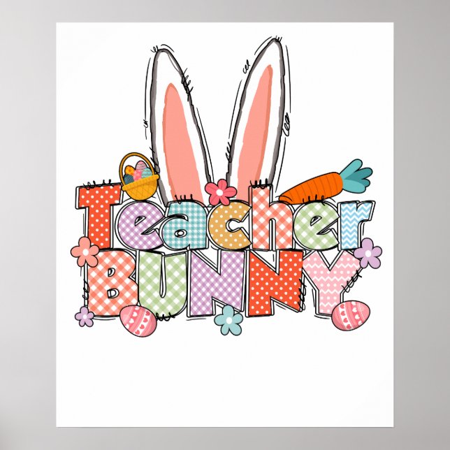 Affiche lapin enseignant, rétro, vintage (Devant)