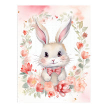 Lapin et fleurs
