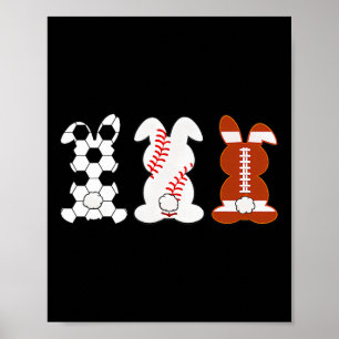 Affiche Lapin Footll Vendre Sport Drôle Pâques Jour 