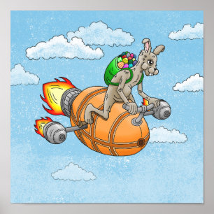 Affiche Lapin Fusée