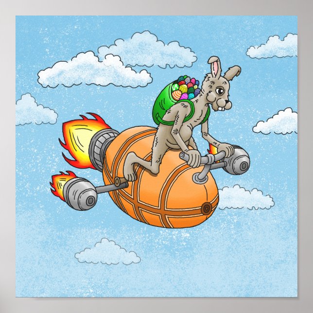Affiche Lapin Fusée (Devant)