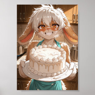 Affiche Lapin gâteau 1