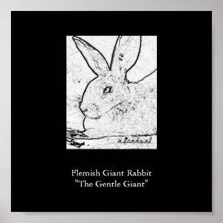 Affiche Lapin Géant Flamand"Le Géant Géant Géant Géant Géa