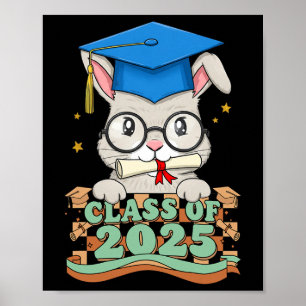 Affiche Lapin Gradué Cl De 2025 Enfants Hommes Femmes Grad