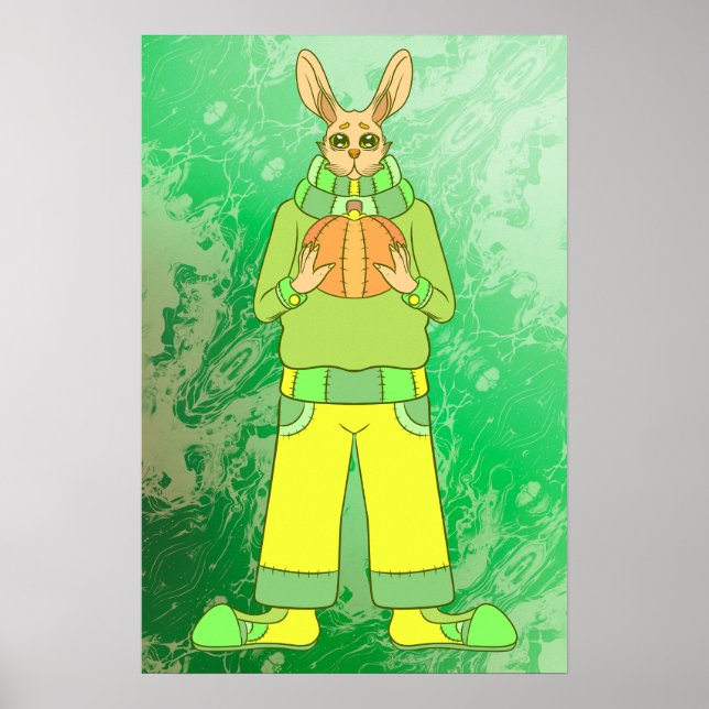 Affiche Lapin heureux (Devant)