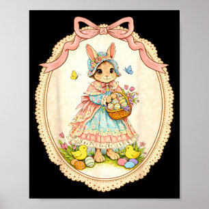 Affiche Lapin heureux drôle pour enfants filles femmes ado
