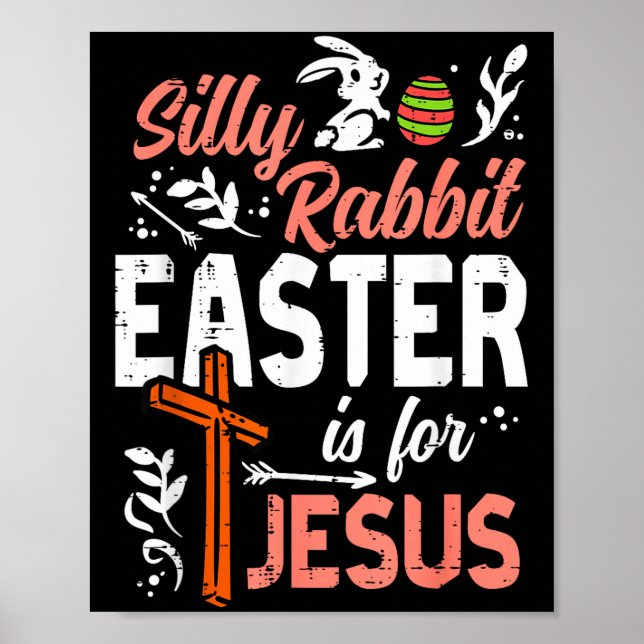 Affiche lapin idiot chrétien pâques pour jésus hommes garç (Devant)