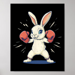 Affiche Lapin Incroyable Avec Gants De Boxe Pour Les Amour