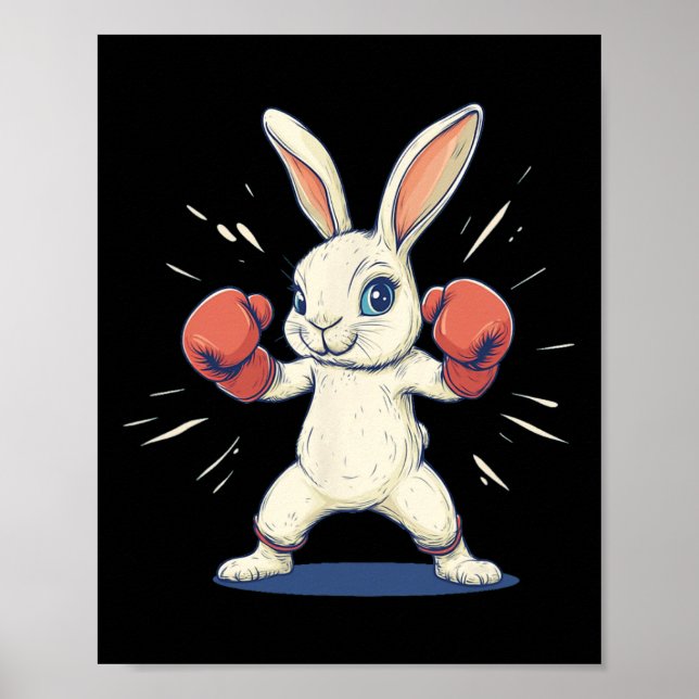 Affiche Lapin Incroyable Avec Gants De Boxe Pour Les Amour (Devant)