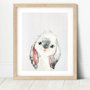 Affiche Lapin Lapin Bois Pépinière Art Imprimer