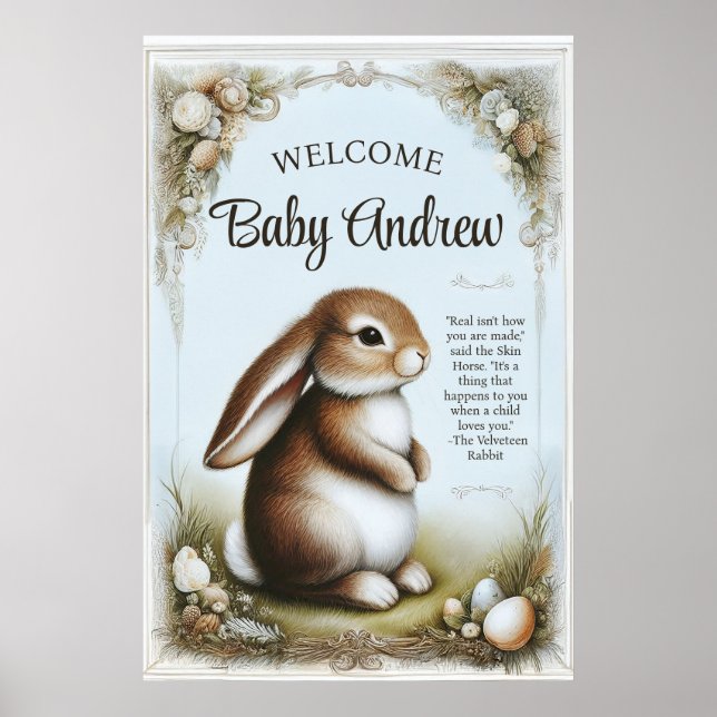 Affiche Lapin lapin de printemps dans les Pastels (Devant)