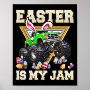 Affiche Lapin Monster Truck Pâques Est Mon Jour De Fête Ga