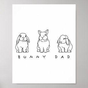 Affiche Lapin Papa mignonne Lop Rabbit Holland Lop Rabbit
