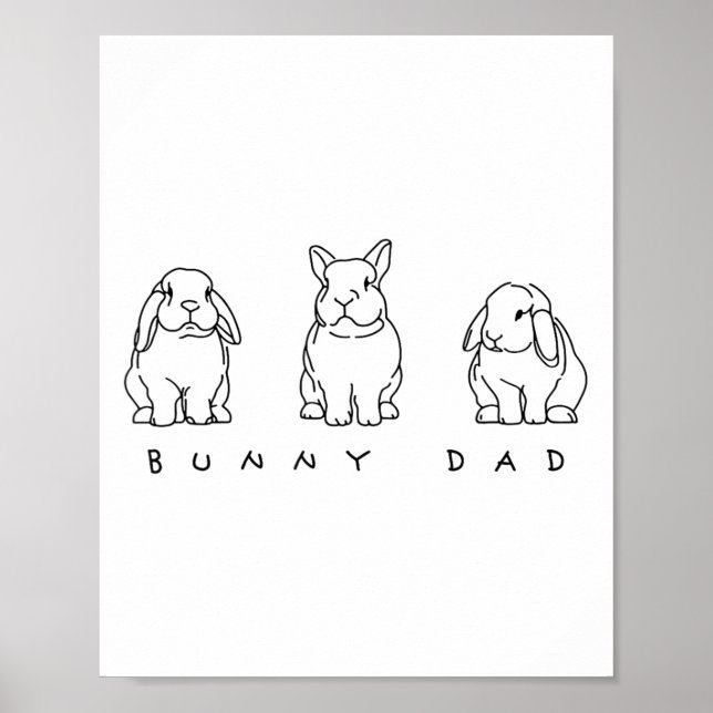 Affiche Lapin Papa mignonne Lop Rabbit Holland Lop Rabbit  (Devant)