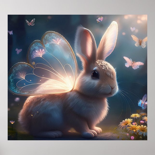Affiche Lapin Papillon (Devant)