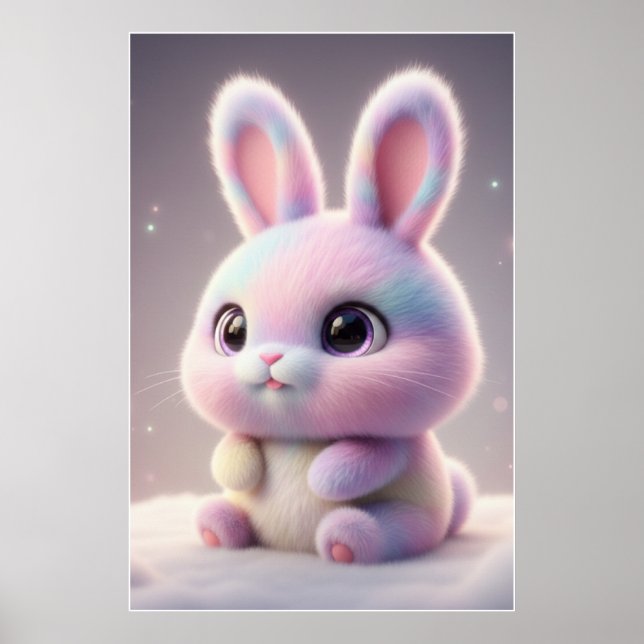 Affiche Lapin pastel mignon – Art de l'affiche de lapin Ka (Devant)