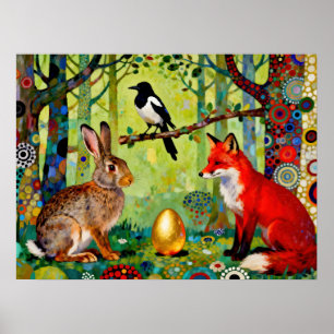 Affiche Lapin, Pie, Renard et "Le Secret de la forêt"