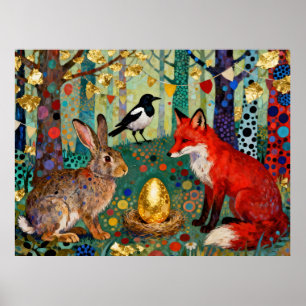 Affiche Lapin, Pie, Renard et « L'Œuf d'or de l'oie »